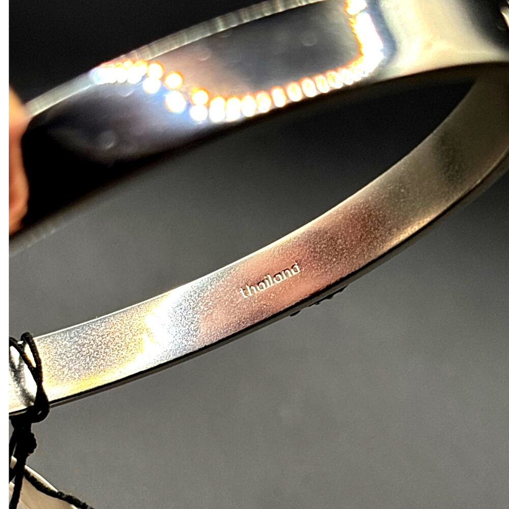 Coach Pavé C Hinged Silver Tone Bangle Women's Bracelet NIBWT - Picture 14 of 17